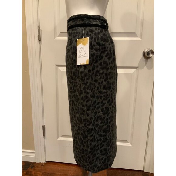 Rebecca Taylor Gray Animal Print Pencil Skirt, Size 6 (US) - Picture 3 of 6